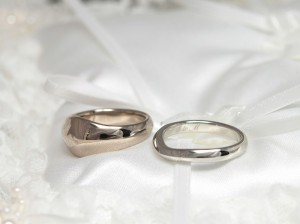 シルク風、マリッジリング、結婚指輪、k18WG、pt900、セット