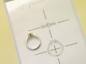 婚約指輪、エンゲージリング、ダイヤモンド、デザイン画