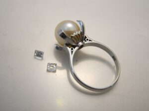 旧枠、真珠、パール、ダイヤモンド、プラチナ、ＰＭ刻印