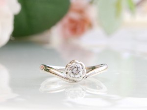 エンゲージリフォーム、婚約指輪、リフォーム前、ダイヤモンドリング、リフォーム、プラチナ