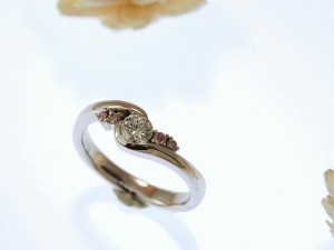 婚約指輪、エンゲージリング、トリプルエクセレント、ウエディングジュエリー、ピンクダイヤモンド、オーダーメイドジュエリー