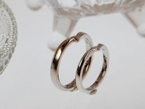 マリッジリング、結婚指輪、オーダーメイド、プラチナ、Ｋ１８ＷＧ、ダイヤモンド