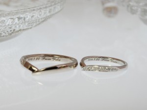 マリッジリング、結婚指輪、オーダーメイド、プラチナ、Ｋ１８ＷＧ、ダイヤモンド