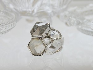 プラチナ、パワーストーン、オーダーメイドジュエリープラチナ/pt999 ダイヤモンド、ホワイトサファイア、ハーキマーダイヤモンド 水晶、ホワイトジルコン