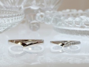 ホワイトゴールド　プラチナ　リング　結婚指輪