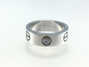 Caltier カルティエ　lovering　K18WG アフターダイヤ　加工後