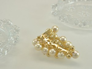 ジュエリーリフォーム、フルオーダーメイド、ハイジュエリー、真珠、パール、葡萄のデザイン、ダイヤモンド、アコヤ真珠