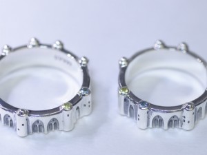 天空の城ラピュタ、フルオーダーメイド、結婚指輪、マリッジリング、純銀リング、ストーン、誕生石、ブライダル