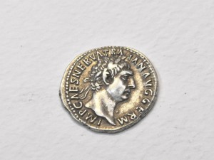古代コイン、帝政時代、トラヤヌス帝、デナリウス銀貨、ローマコイン、フルオーダーリング